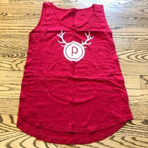 Pure Barre Tank Antler Holiday Red White